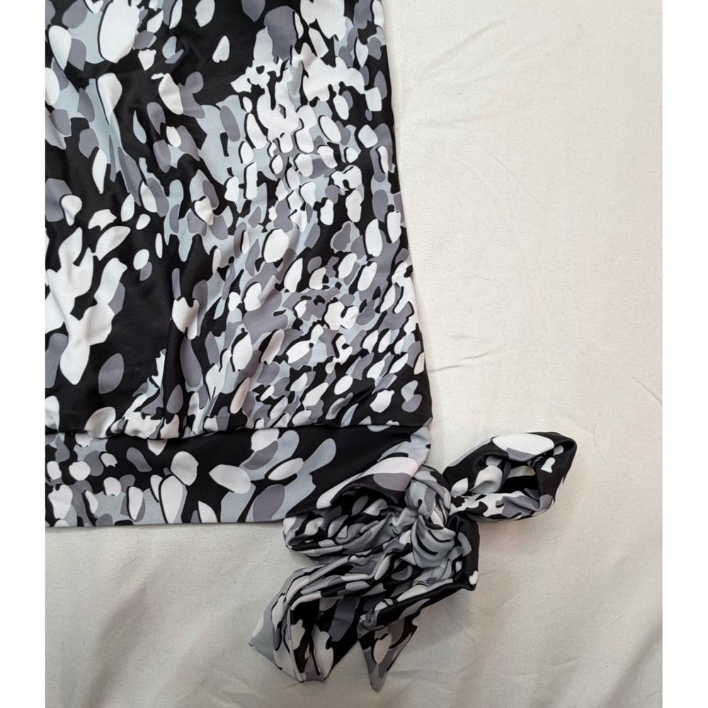Swimsuits For All 3XL 3X 2PC Blouson Tankini Set Black‎ Gray Abstract Print NWOT - Picture 5 of 15